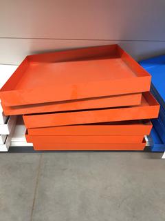 (6) Decorative Metal Shelving/Tray - Orange.