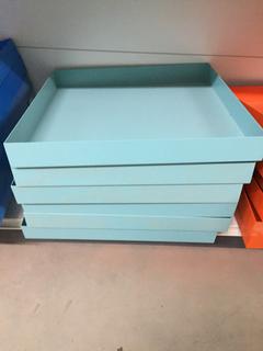 (6) Decorative Metal Shelving/Tray - Light Blue.