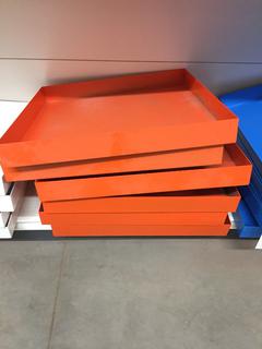 (6) Decorative Metal Shelving/Tray - Orange.