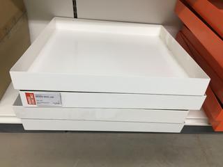 (4) Decorative Metal Shelving/Tray - White.