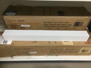 (12) White Plastic Slat Square Table Legs. 29"L x 2 3/4"W.