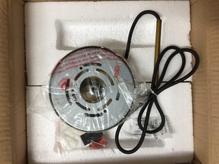 Brass and Frosted White Eclipse Hanging Ceiling Light, 10" D x 11" H x 1' L, Hem # LD6036BR.