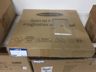 Wooden Step Stool - Natural. 14.25"L x 14"W x 15.25"H.