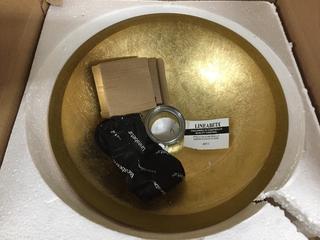 Linebeta Glass Vessel Sink - Gold Leaf, 12"D.