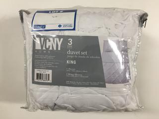 3 Pc King Duvet Set - White.