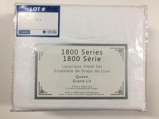 6 Pc 1800 Series Queen Sheet Set - White.