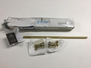 Concord Wide Spread Lavatory, Faucet w/ Brass Pop-Up PN & Brass Towel Bar.