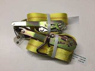 (2) 2" x 20' Ratchet Straps with Wire Hooks.