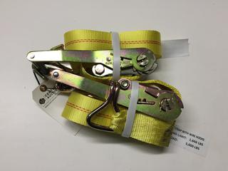 (2) 2" x 20' Ratchet Straps with Wire Hooks.