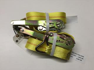 (2) 2" x 20' Ratchet Straps with Wire Hooks.