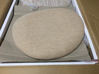 Two Piece Natural Finish Beige Fabric Side Chair - 36.88" L x 23.13 W x 10.75 H.