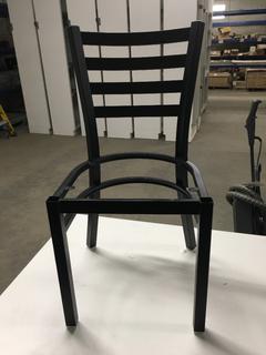 (2) Black Metal Chairs - No Seats.