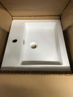 19" White Integrated Sink.