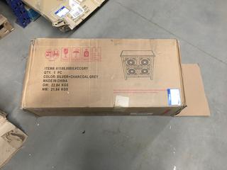 Two Door Accent Cabinet - Color Silver & Charcoal Grey - Unknown Dimensions.