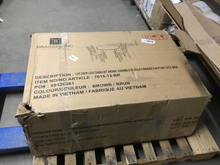3-Piece Drop Leaf Dining Set - Color Brown - Unknown Dimensions.