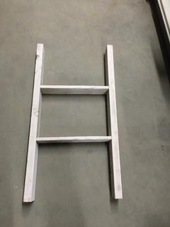 Wooden Ladder Shelf - White Washed - 36" L x 19" W x 3 1/2" H.