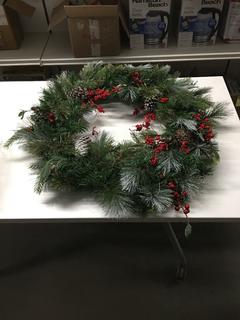 Christmas Berry & Cone Wreath - 26".
