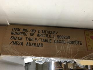 Metal & Glass Snack Table - 10 " W x 18" D, 24" H.