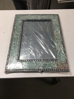 Wooden Frame w/Glass Mirror - Color Mint Green.