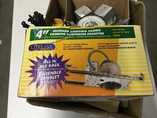 Box of Recessed Lighting Various Sizes.