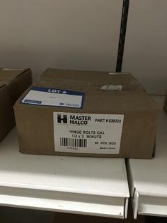 Box of Hinge Bolts Galvanized 1/2"x3" w/Nuts. Approx. 50 Pcs. Per Box.