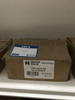 Box of Hinge Bolts Galvanized 1/2"x3" w/Nuts. Approx. 50 Pcs. Per Box.