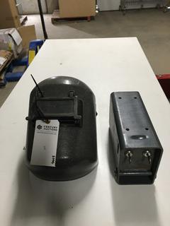 Metal Safe w/Keys & Welders Helmet.
