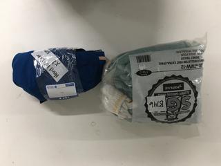 (2) Hard Hat Liners, Bag of Super Green King Gloves w/Extras.