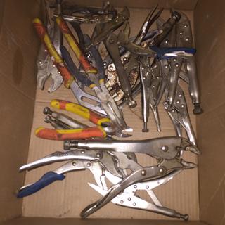 Quantity of Assorted Pliers & Locking Pliers Assorted Sizes.