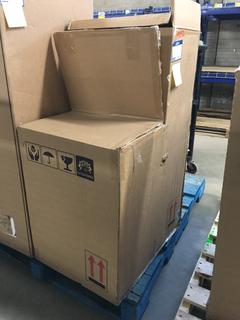 Grey Cloth Upholstered Chair, Unknown Dimensions.