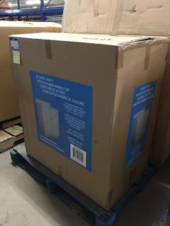 Charlette White Vanity, 36" x 18" x 30.5" w/ Cultured Marble Top - Damaged.