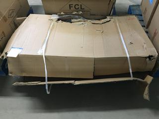 Naikwa Hanging Lounge Chair, Black Metal Tubing w/ Red Cushion.