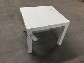 Small White IKEA Table, 21 1/2" x 21 1/2" x 18".