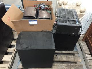 (7) ONKYO Speakers, (1) Subwoofer w/ Amplifier & Remote Control.