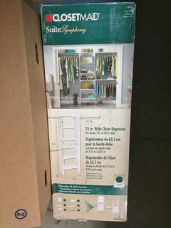 Closetmaid 25" Wide Closet Organizer, fits Closets 7'-10' Wide.