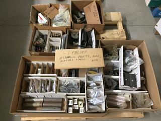 Pallet of Hydraulic Parts, Pins, Motors, Miscellaneous.