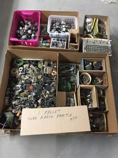 Pallet of Tube Radio Parts.