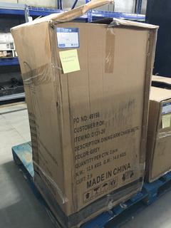 Set of (2) Metal Grey Dining Arm Chairs.