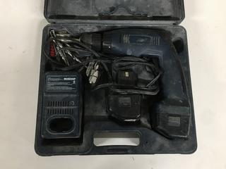 Motomaster 9.6V Cordless Drill c/w (2) Batteries & Charger.
