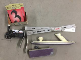 Assorted Hand Tools, Coiled Air Hoses, House Numbers, Etc.