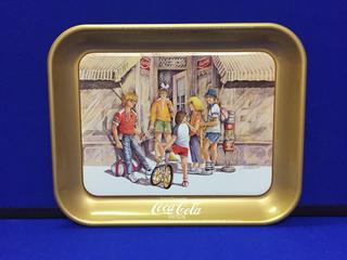 1984 Coca-Cola 13" Serving Tray "Kids In Front of Soda Shop".