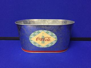 Tin Coca-Cola Ice Bucket, 9" x 5" x 4".