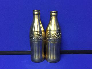 (2) Brass Coke Bottle Ornaments.