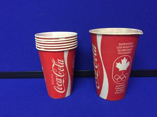 (6) Coca-Cola Paper Cups From Montreal 1976 Olympics.