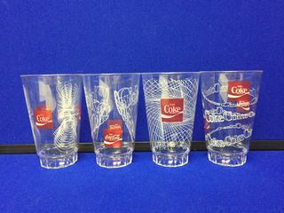 (4) 80's Coca-Cola Glasses.