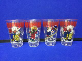 (4) Coca-Cola Calgary '88 Olympic Winter Games Glasses.