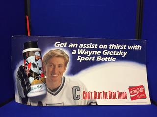 Coca-Cola & Wayne Gretzky Keep The Water Bottle Display Card And Bottle.