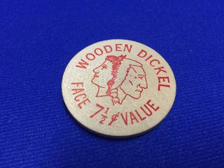 Coca-Cola Wooden Nickel Face Value 7-1/2 Cents 60's.