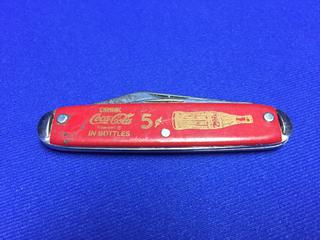 Coca-Cola 3" 2-Blade Pocket Knife 1930-1940's Made In USA.