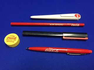 Coca-Cola Vintage Pen & Pencils With Pencil Sharpener 60's-80's. 